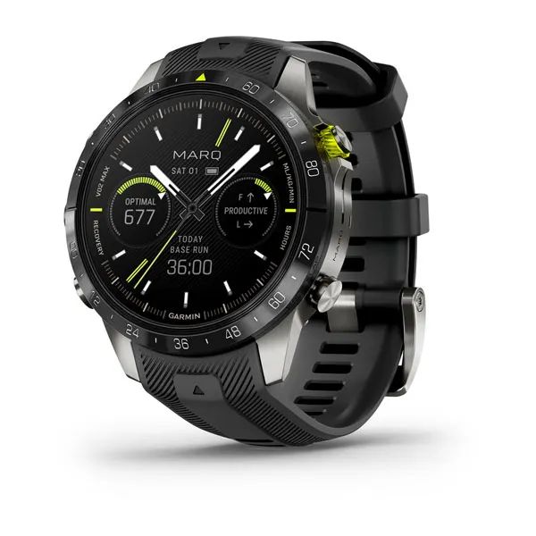 Garmin MARQ Athlete Gen 2 46mm Титан с Черным Силиконовым Ремешком (010-02648-41)