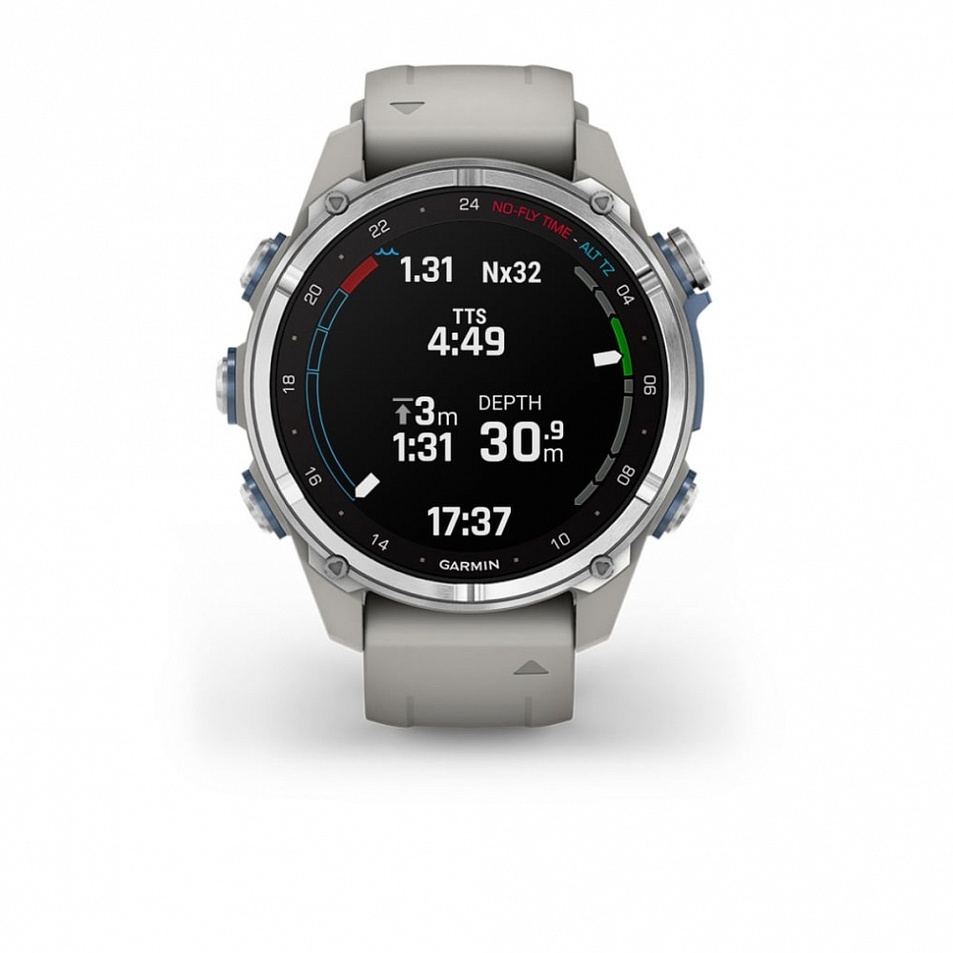 Garmin Descent MK3 43mm с Дымчато-Серым Силиконовым Ремешком (010-02753-04)