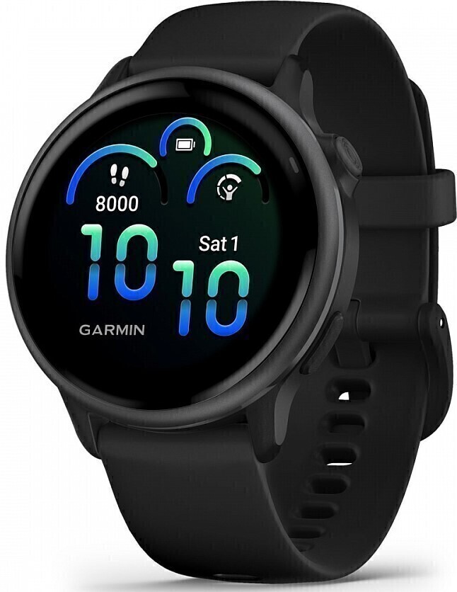Garmin Vivoactive 6 Темно-Серые с Черным Силиконовым Ремешком (010-02985-40)