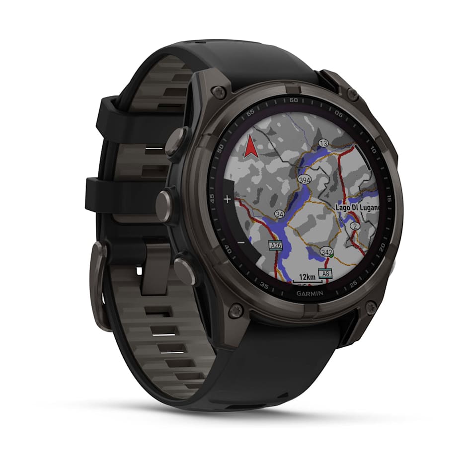 Garmin Fenix 8 Sapphire Solar 47mm Титан Угольно-Серый DLC с Черным Ремешком (010-02906-11)