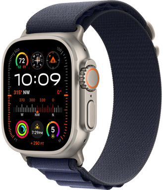 Apple Watch Ultra 2 49mm Бежевый Титан Ремешок L Alpine Темно-Синего Цвета 2024