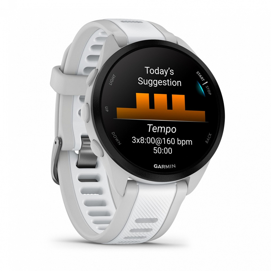 Garmin Forerunner 165 Белые с Серым Ремешком (010-02863-31)
