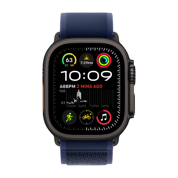 Apple Watch Ultra 2 49mm Черный Титан Ремешок S/M Trail Голубого Цвета 2024