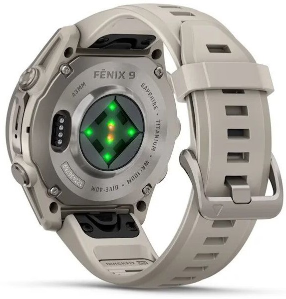 Garmin Fenix 9 43mm Титан с Дымчато-Серым Силиконовым Ремешком (010-04761-01)