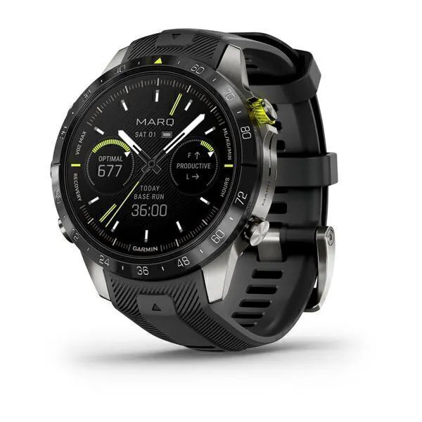 Garmin MARQ Athlete Gen 2 46mm Титан с Черным Силиконовым Ремешком (010-02648-41)