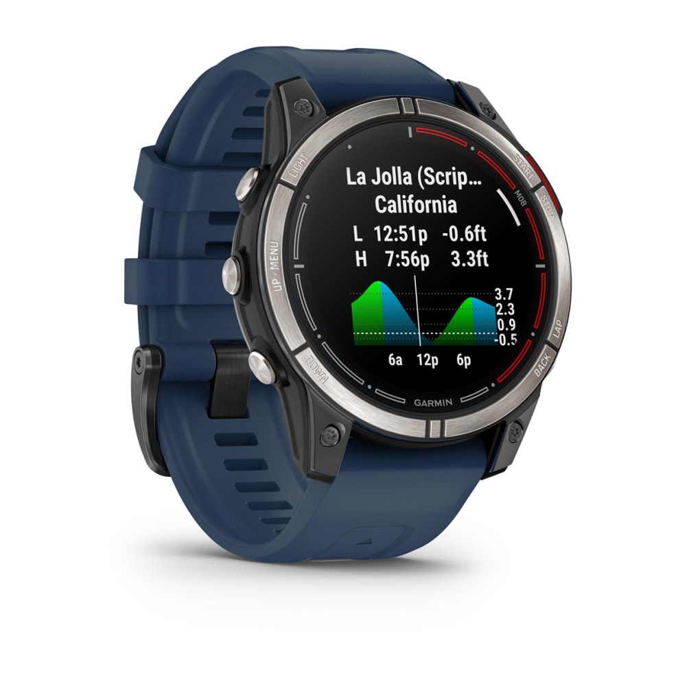 Garmin Quatix 7 Pro Amoled Sapphire Титан с Темно-Синим Силиконовым Ремешком (010-02803-81)