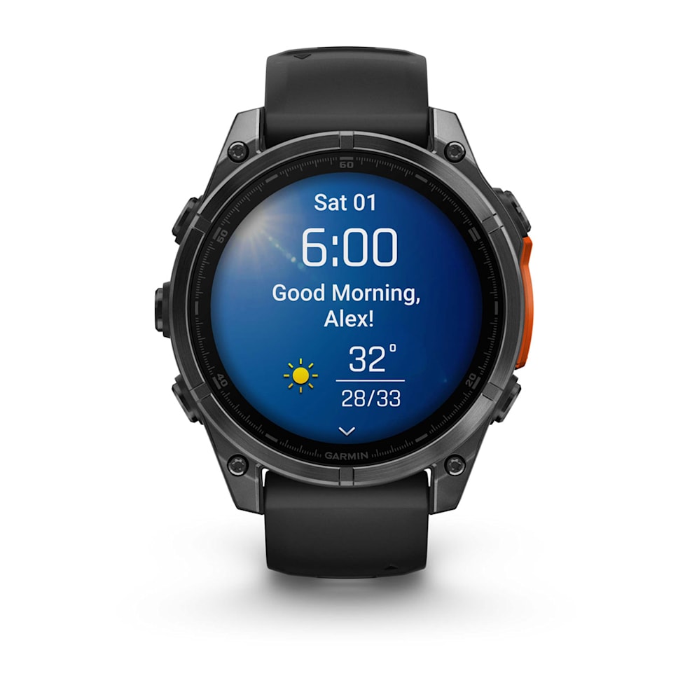 Garmin Fenix 8 47mm Серые с Черным Силиконовым Ремешком (010-02904-00)
