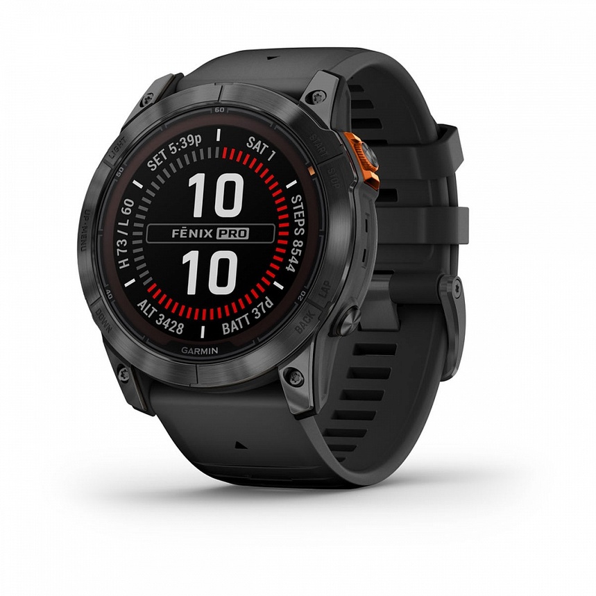 Garmin Fenix 7X Pro Solar Edition Серый с Черным Ремешком (010-02778-01)