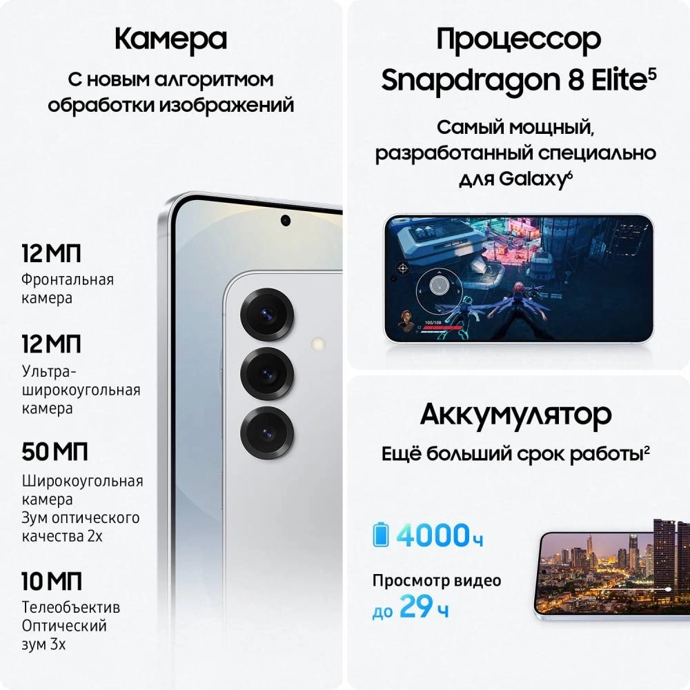 Samsung Galaxy S25 12/256Gb Серый Snapdragon 5G