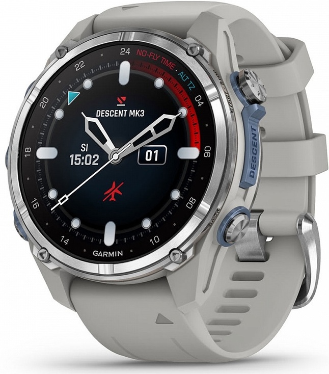 Garmin Descent MK3 43mm с Дымчато-Серым Силиконовым Ремешком (010-02753-04)