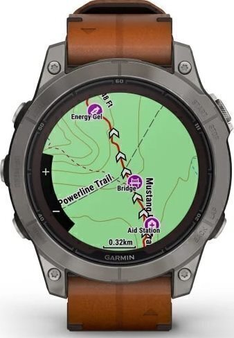 Garmin Fenix 7 Pro Sapphire Solar Титановый Серый С Коричневым Кожаным Ремешком (010-02777-30)